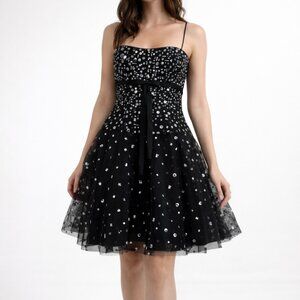 BETSEY & ADAM BY LINDA BARNELL GLITTER TULLE FLARE DRESS NWOT SIZE 6